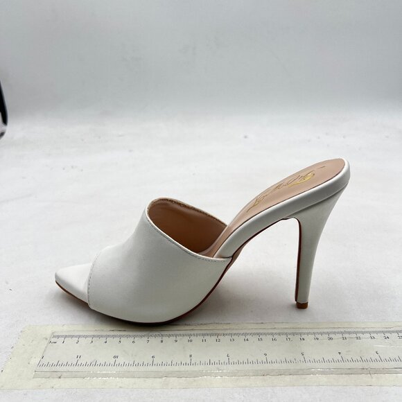 FOWT White Pointed Toe Classic Mules Slide Womens Stylish Thin High Heel Sandals - Picture 2 of 8